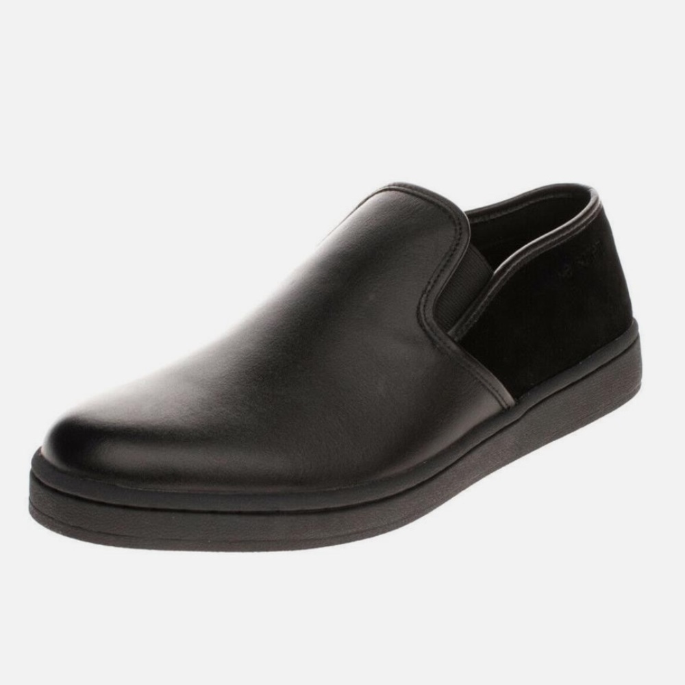 NIB Neil Barrett Leather Suede Slip On Sneakers Black Sz 38